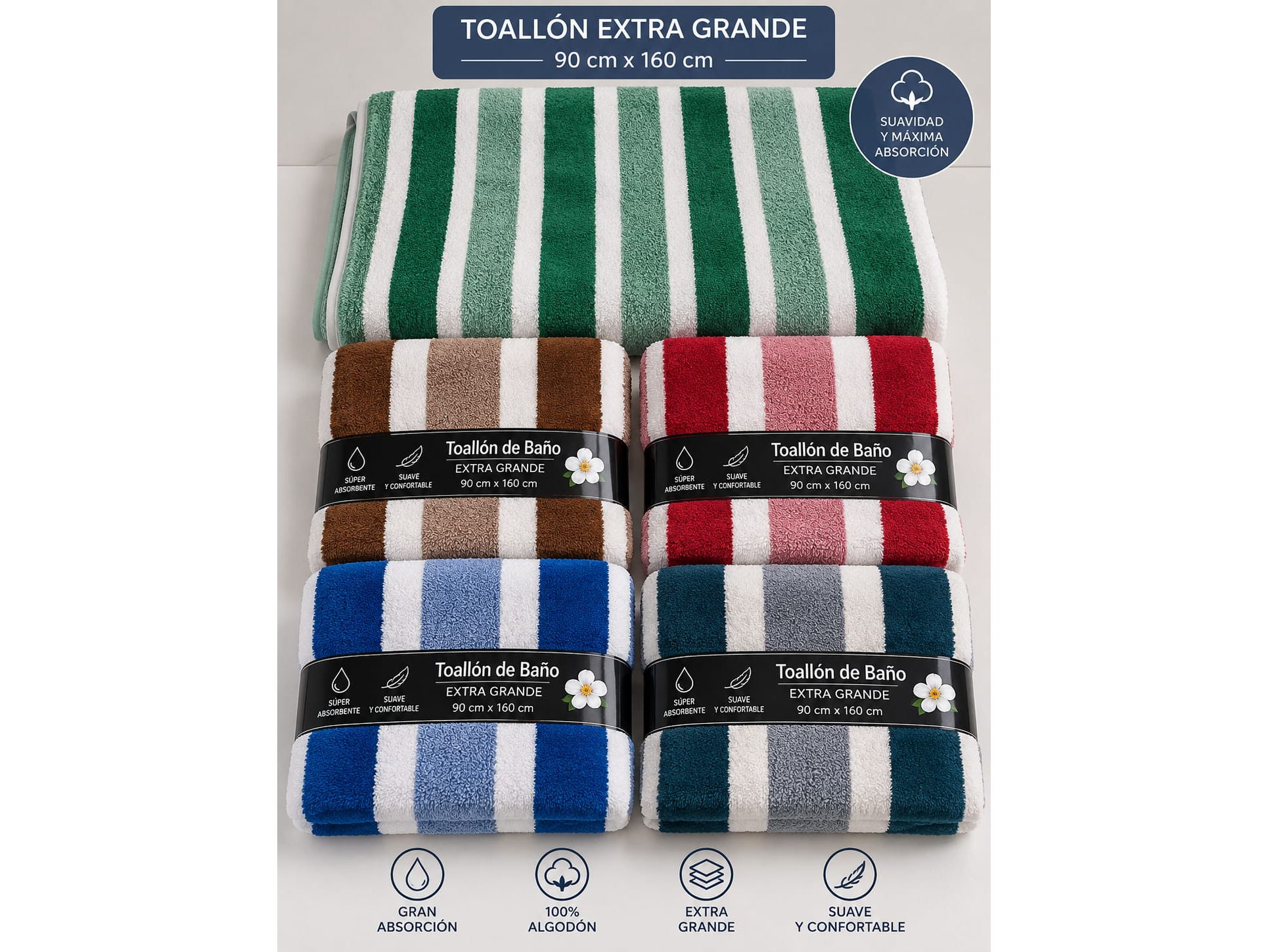 TOALLON SECADO RÁPIDO EXTRA GRANDE