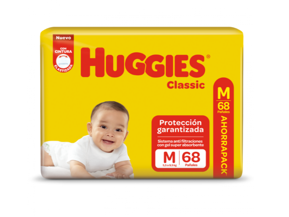 Huggies classic ahorro M x 68 unid
