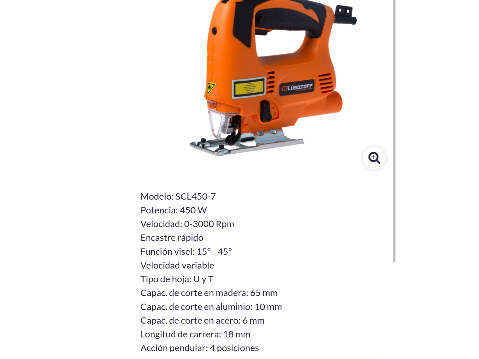 Sierra caladora 450w lusqtoof