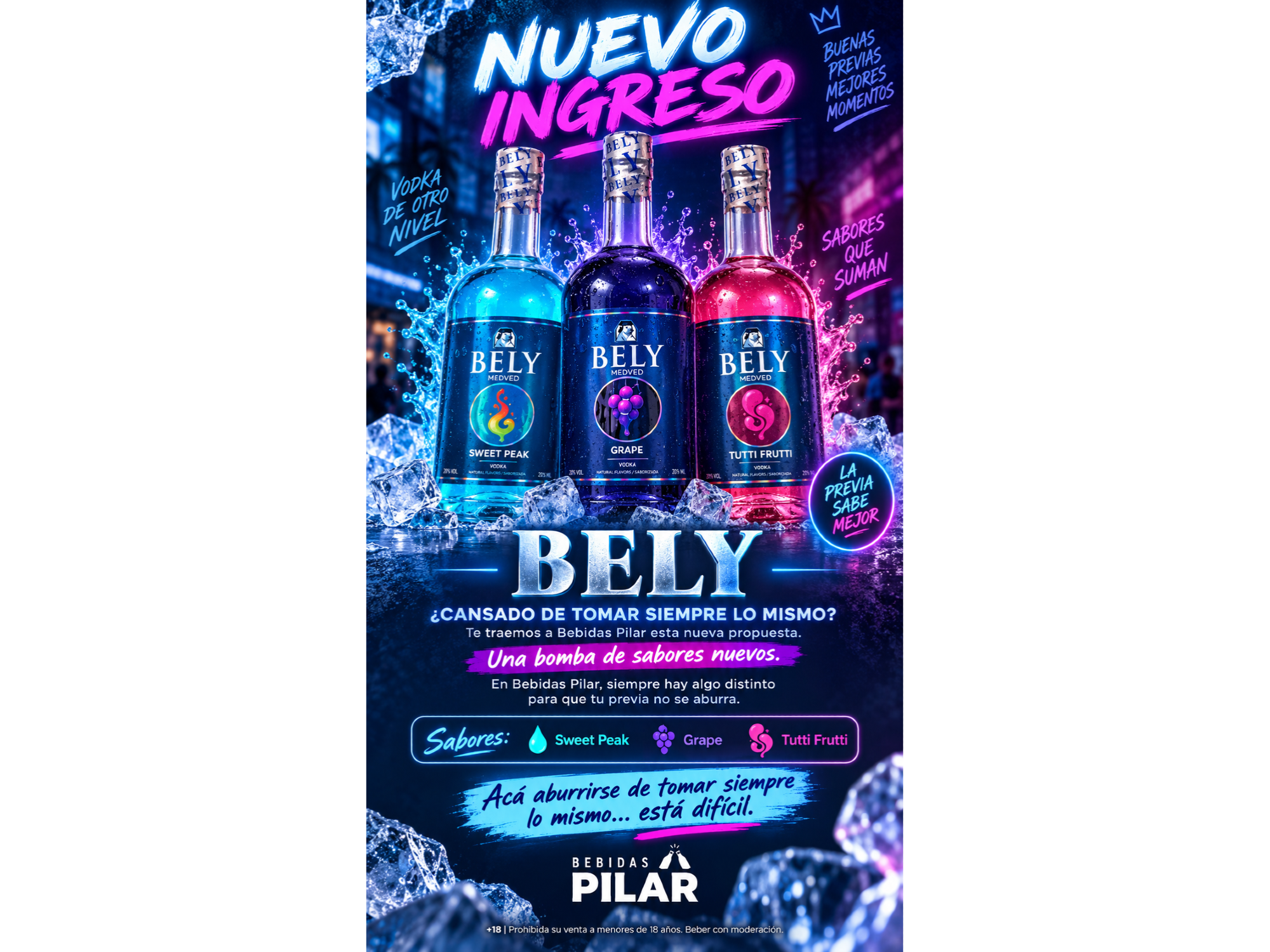 BELY VODKA+ 3 SPEED XL + VASO CON HIELO