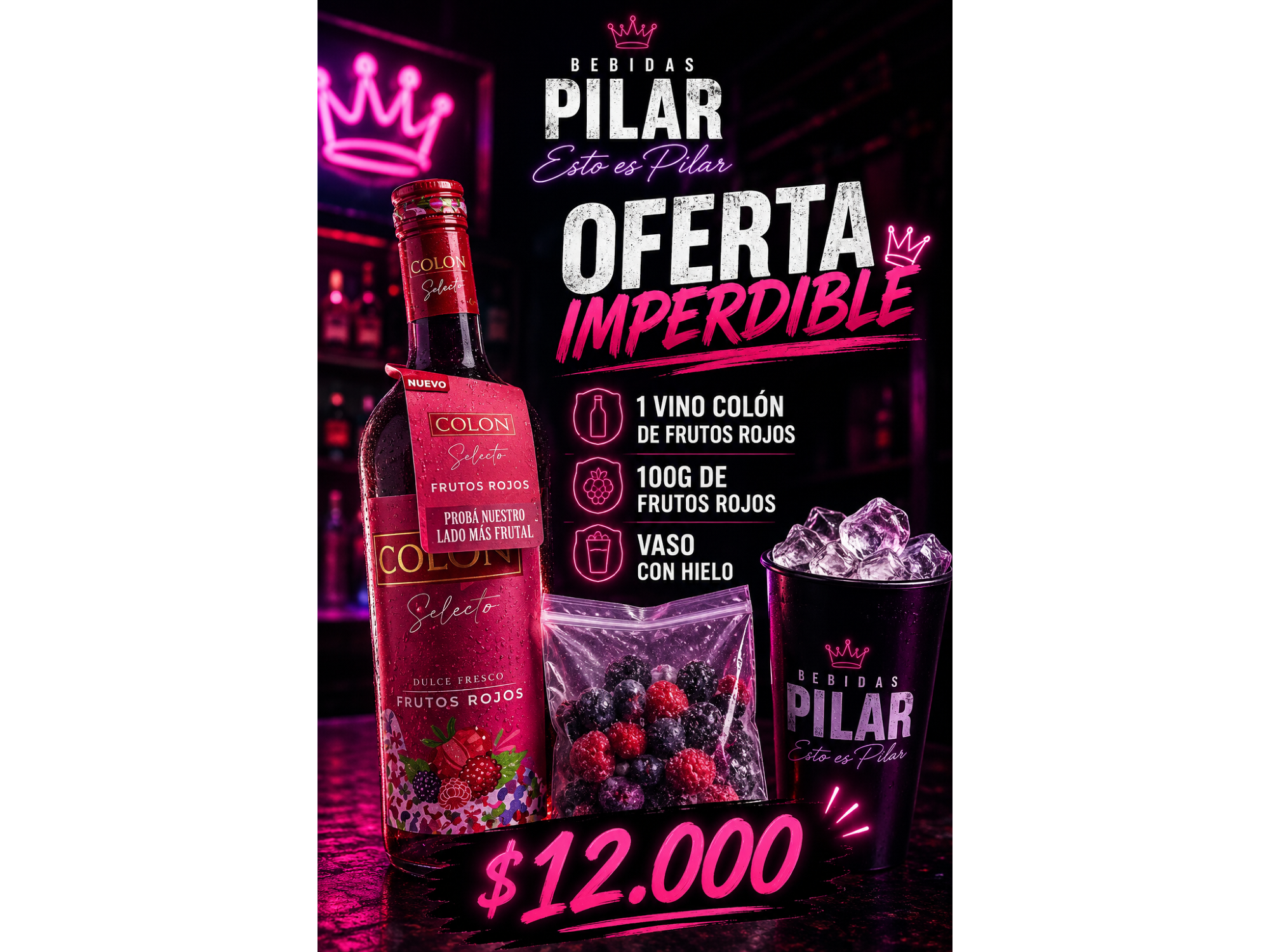 COLÓN DE FRUTOS ROJOS+ 100gr DE FRUTOS ROJOS+ VASO CON HIELO