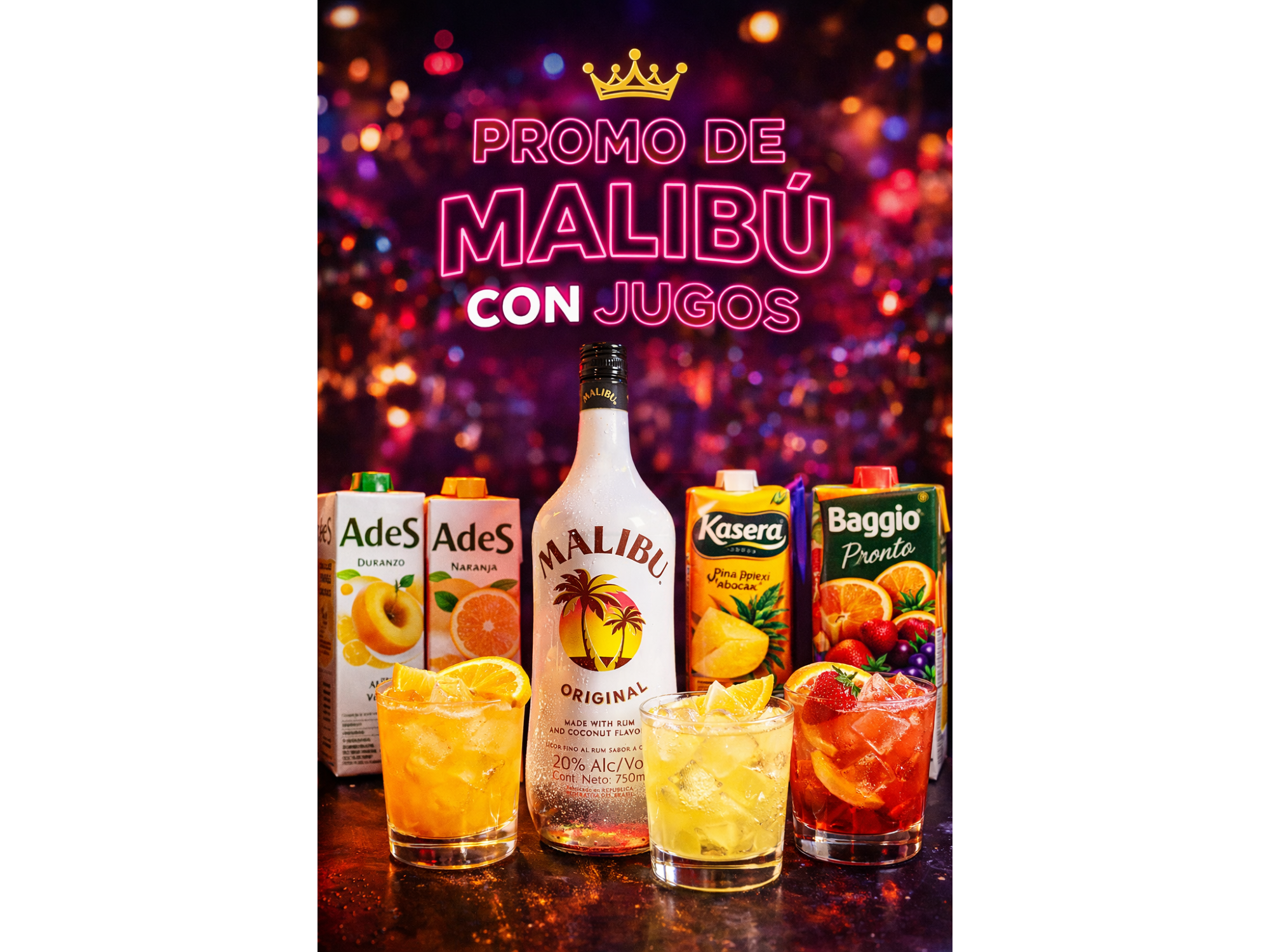 MALIBÚ CON JUGOS