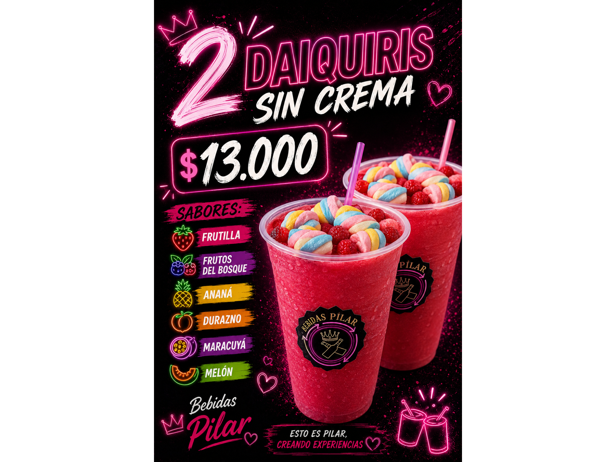 X2 DAIQUIRIS SIN CREMA