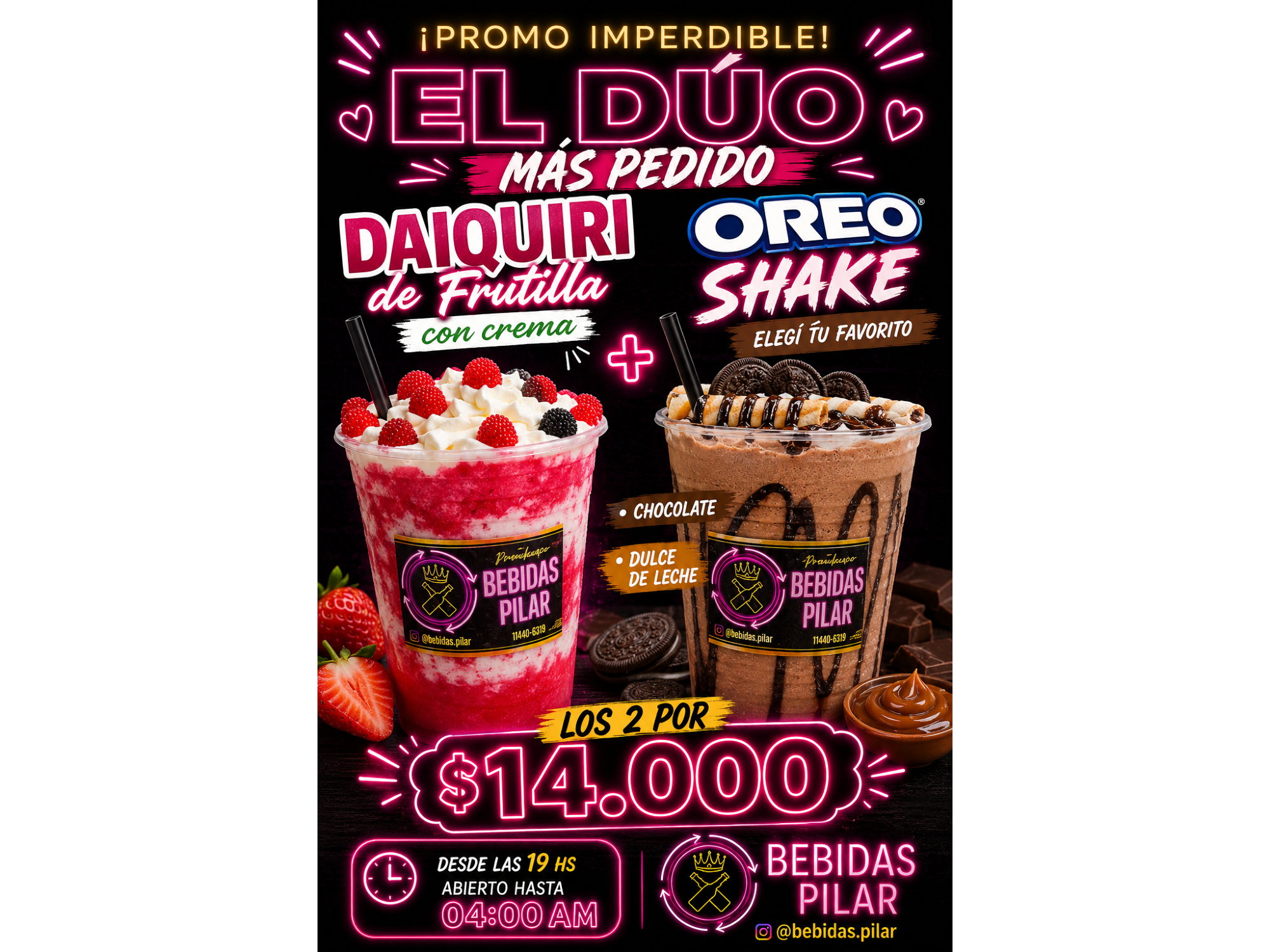 DAIQUIRI CON CREMA+ OREO SHAKE
