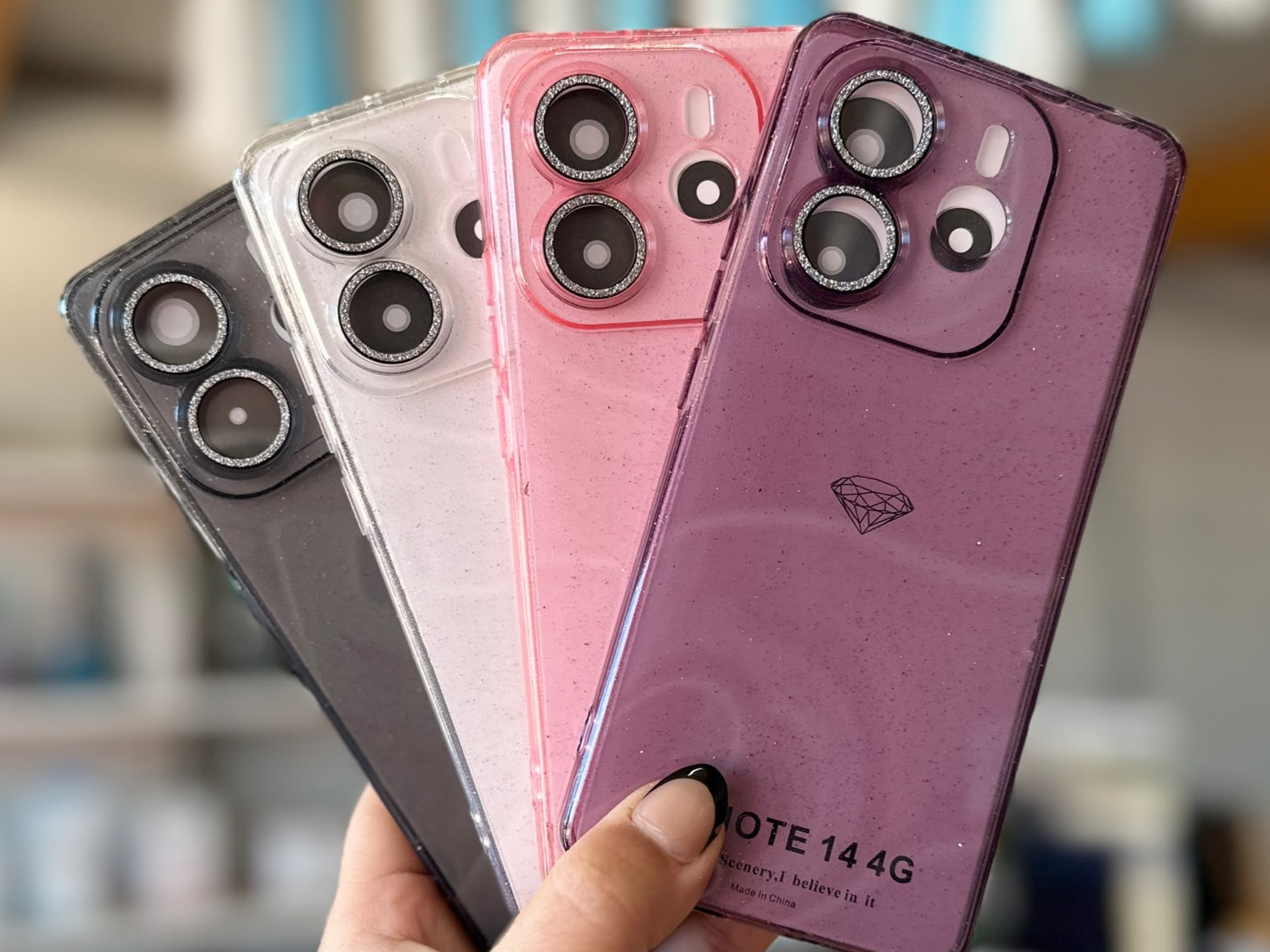 FUNDA CON BRILLO NOTE 14