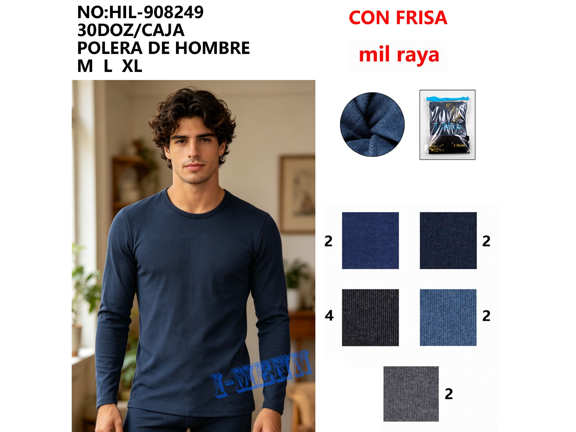 DOCENA CAMISETA TERMICA MIL RAYAS HOMBRE