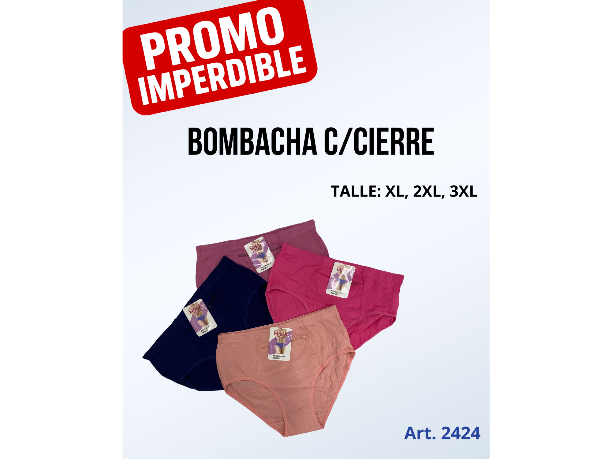 DOCENA  BOMBACHA  SEÑORA  CON  CIERRE