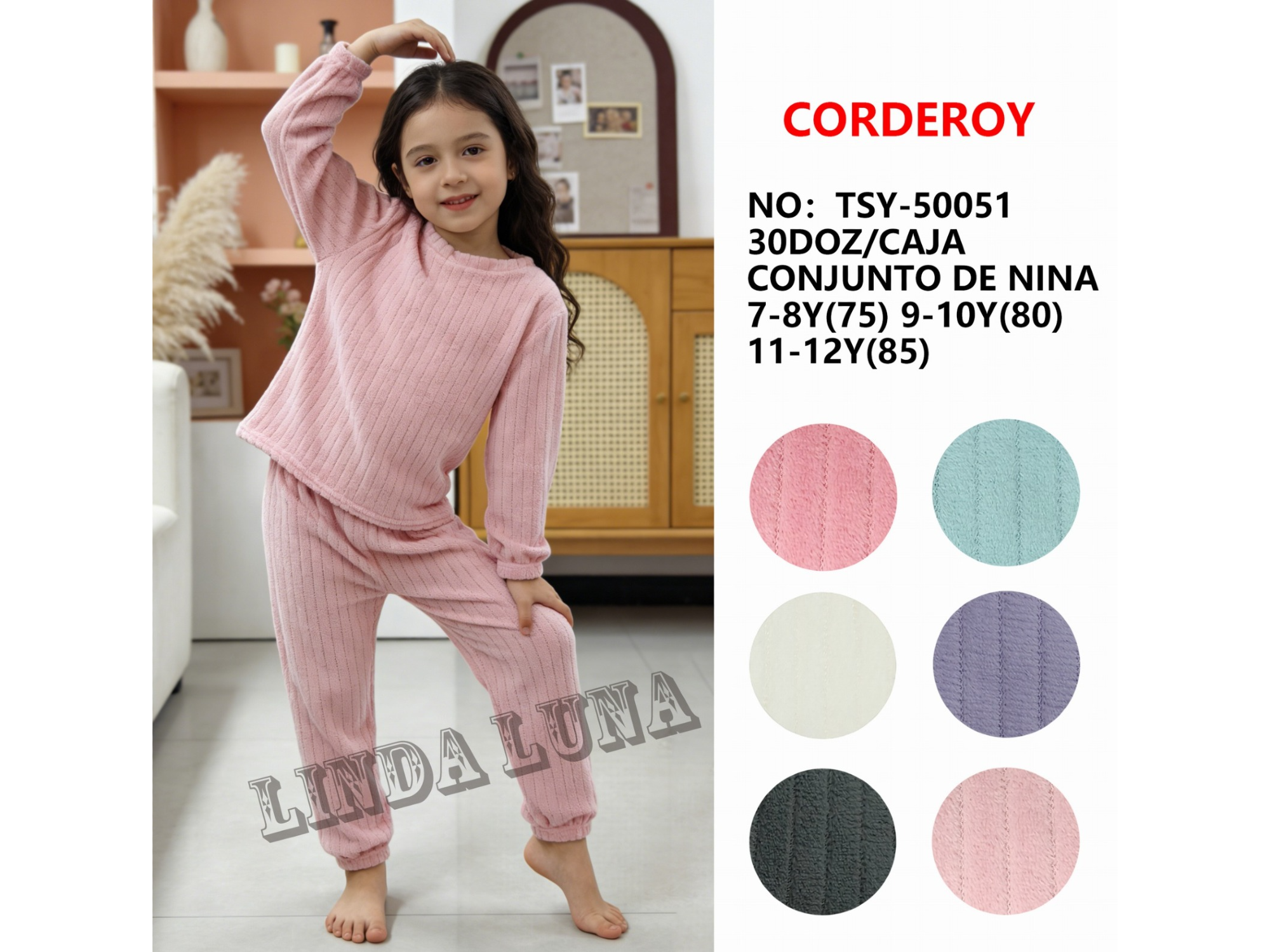 DOCENA PIJAMA CORDEROY NENA