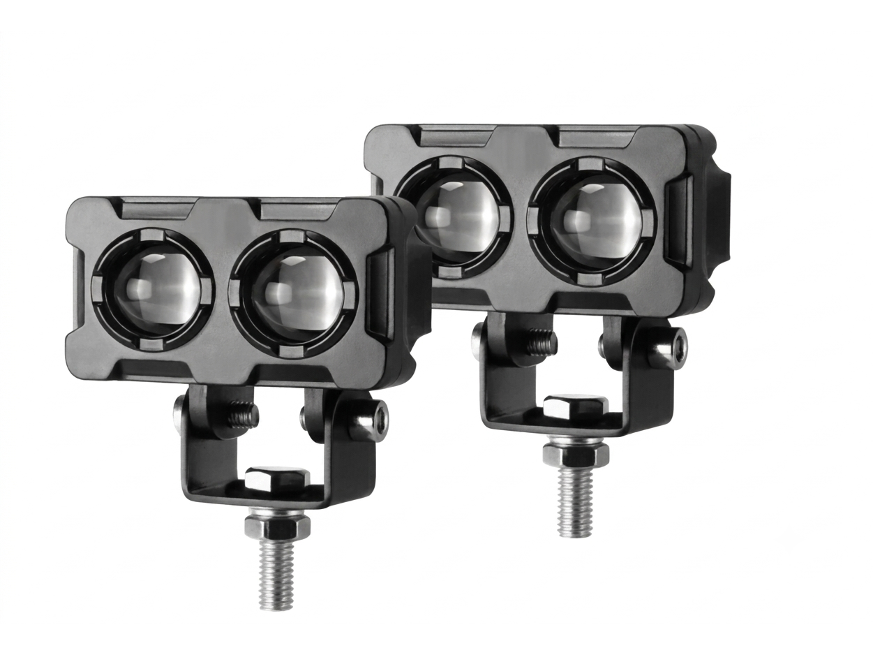 FARO LED CON 2 LUPAS LUZ BLANCO Y AMBAR (UNIDAD)