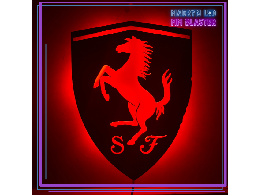 CARTEL RETROILUMINADO LOGO FERRARI
