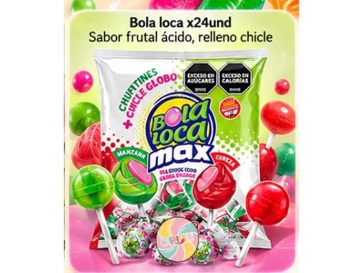 Chupetin Bola loca Max x24u