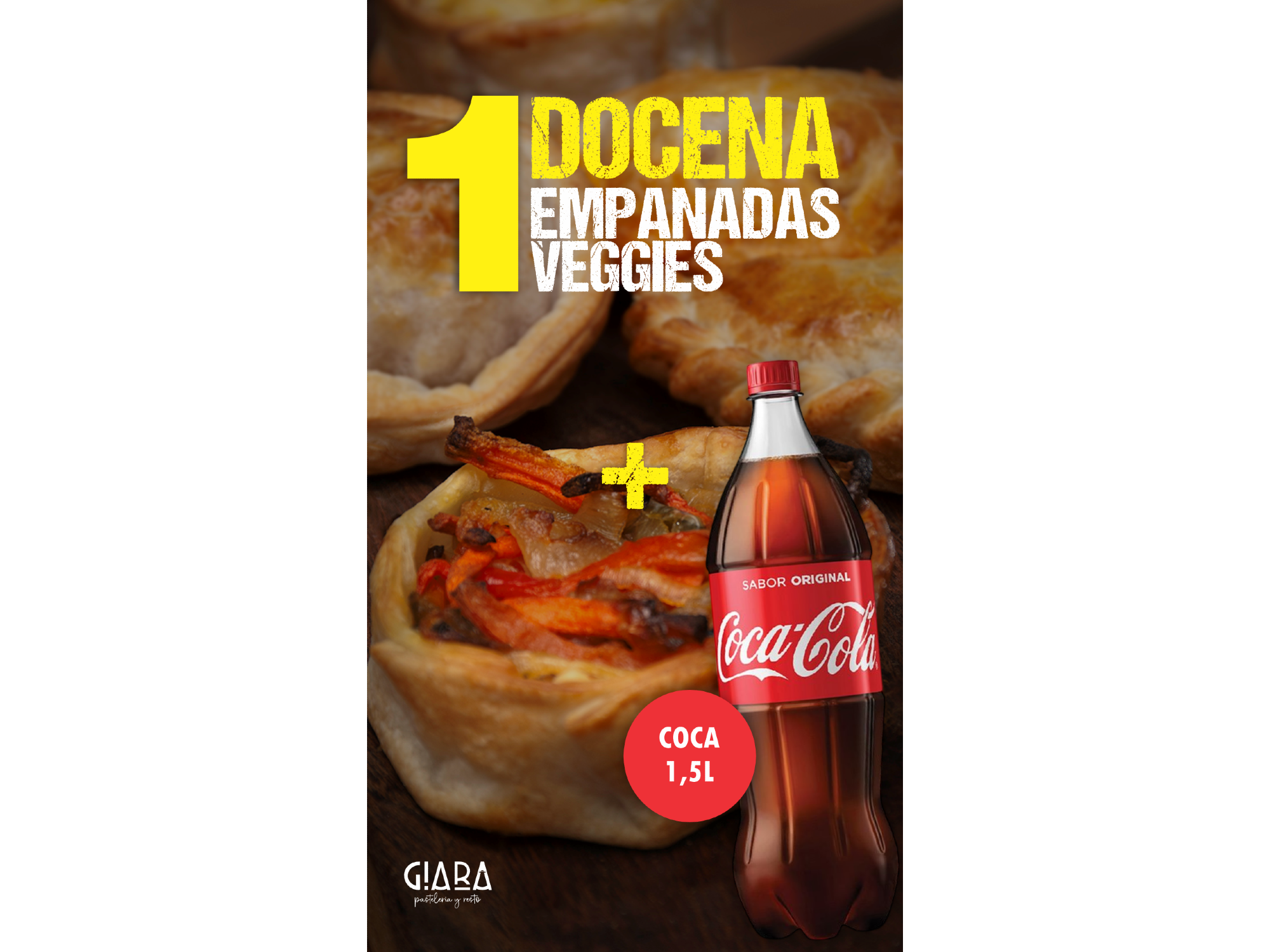 1 Docena De Empanadas Vegetarianas + 1 coca cola 1.5 lt