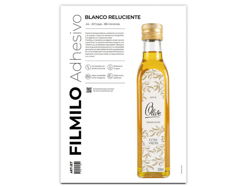 FILMILO BLANCO RELUCIENTE A4 X 20 HOJAS