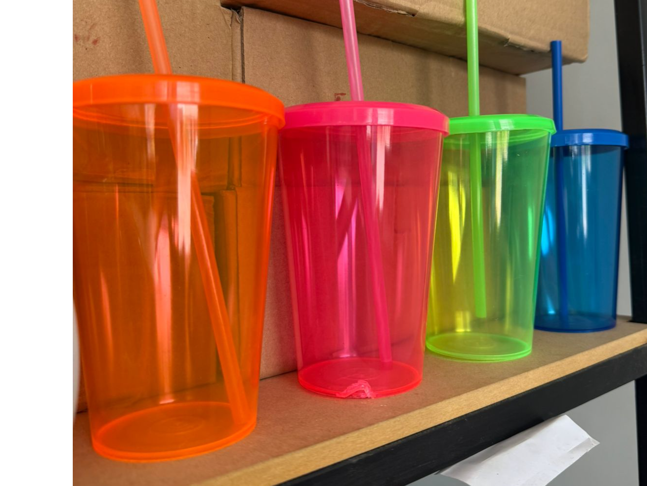 VASO FLUO 500 ML CON SROBETE