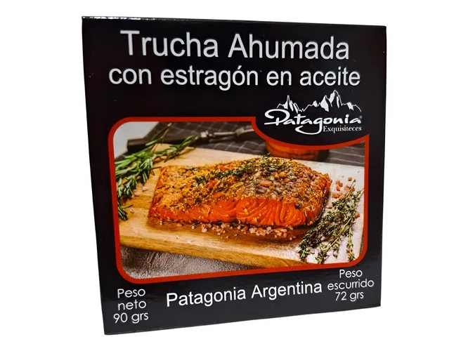 Trucha ahumada en aceite con estragón lata x 90 grs Patagonia Exquisiteces