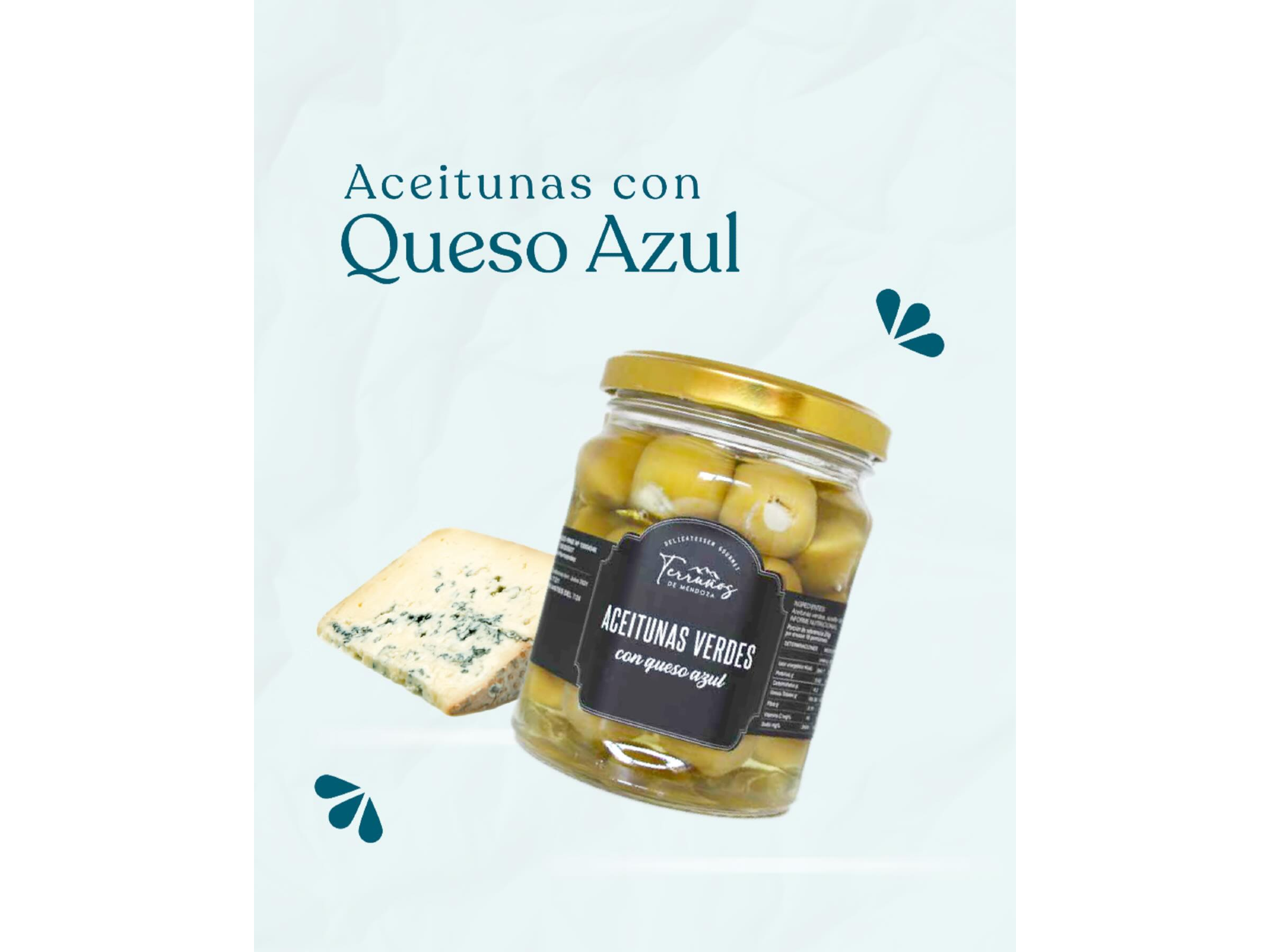 Aceitunas rellenas con queso azul Terruños x 220 grs