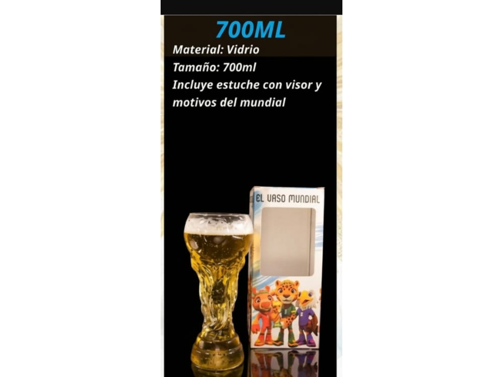 VASO COPA DEL MUNDO X 700 ML VIDRIO CON ESTUCHE
