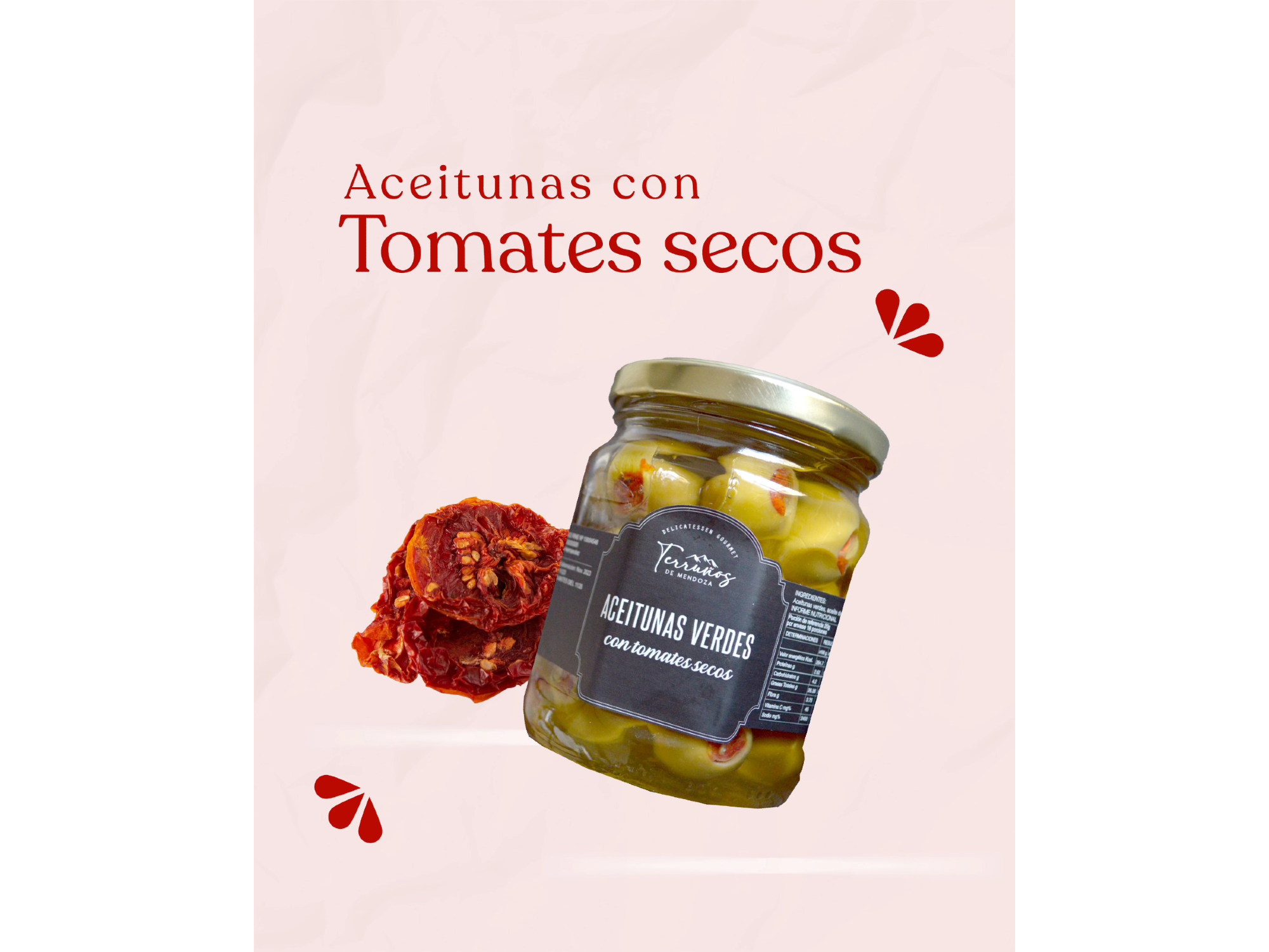 Aceitunas rellenas con morron Terruños x 220 grs