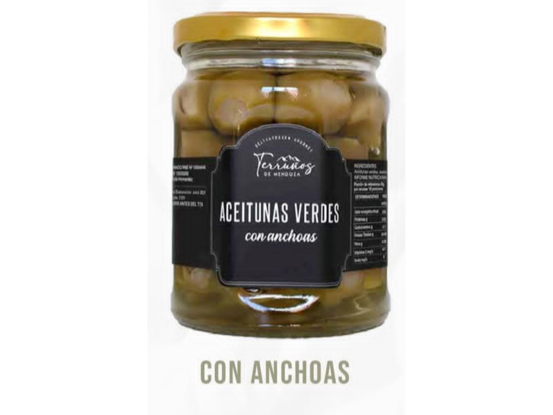 aceitunas rellenas con anchoas Terruños x 220 grs