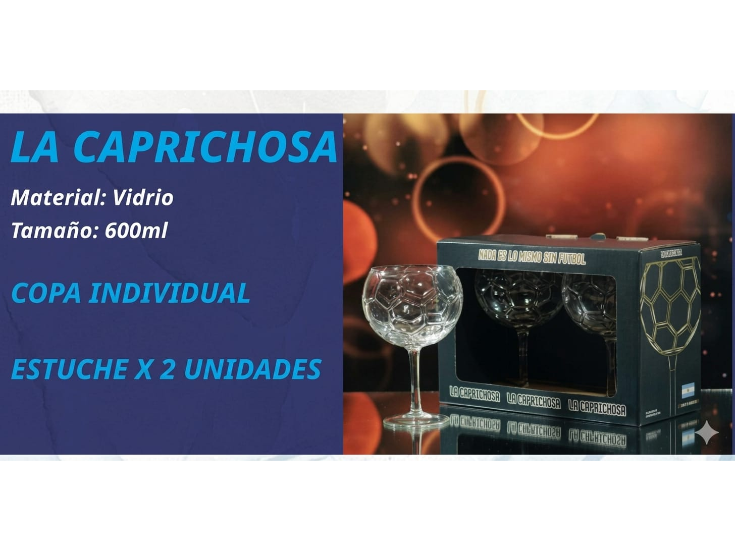 COPA BALON LA CAPRICHOSA VIDRIO 2 X 600 ML CON ESTUCHE