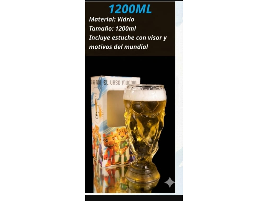 VASO COPA DEL MUNDO X 1200 ML VIDRIO CON ESTUCHE