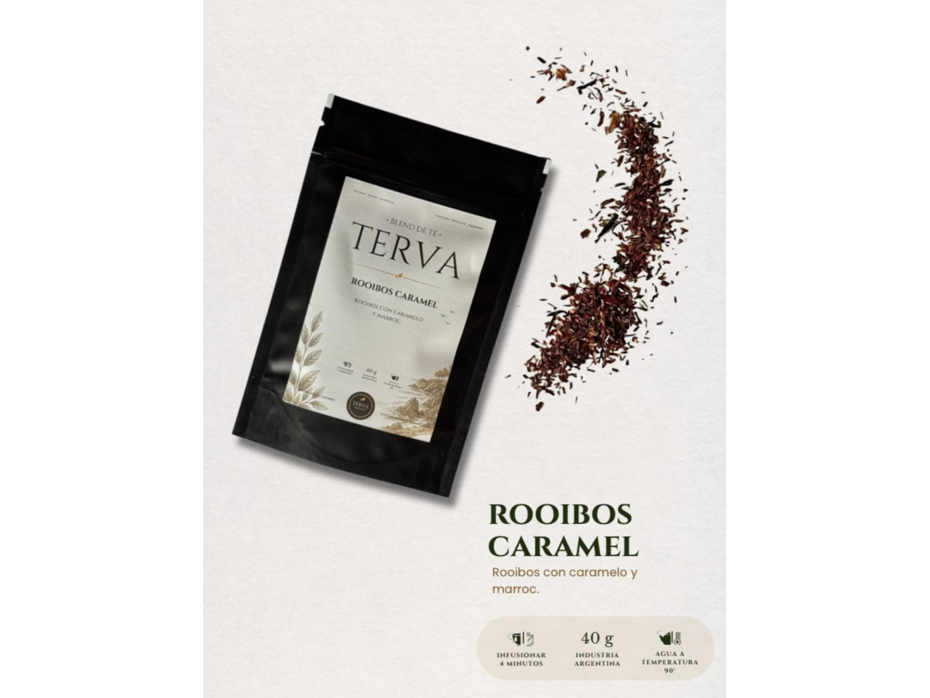 Té en hebras Rooibos Caramel x 40 grs Terva