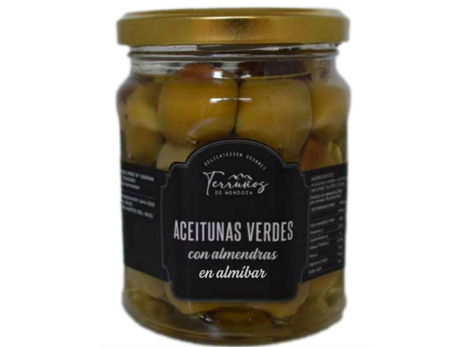 Aceitunas rellenas con almendras en almibar x 200 grs TERRUÑOS DE MENDOZA