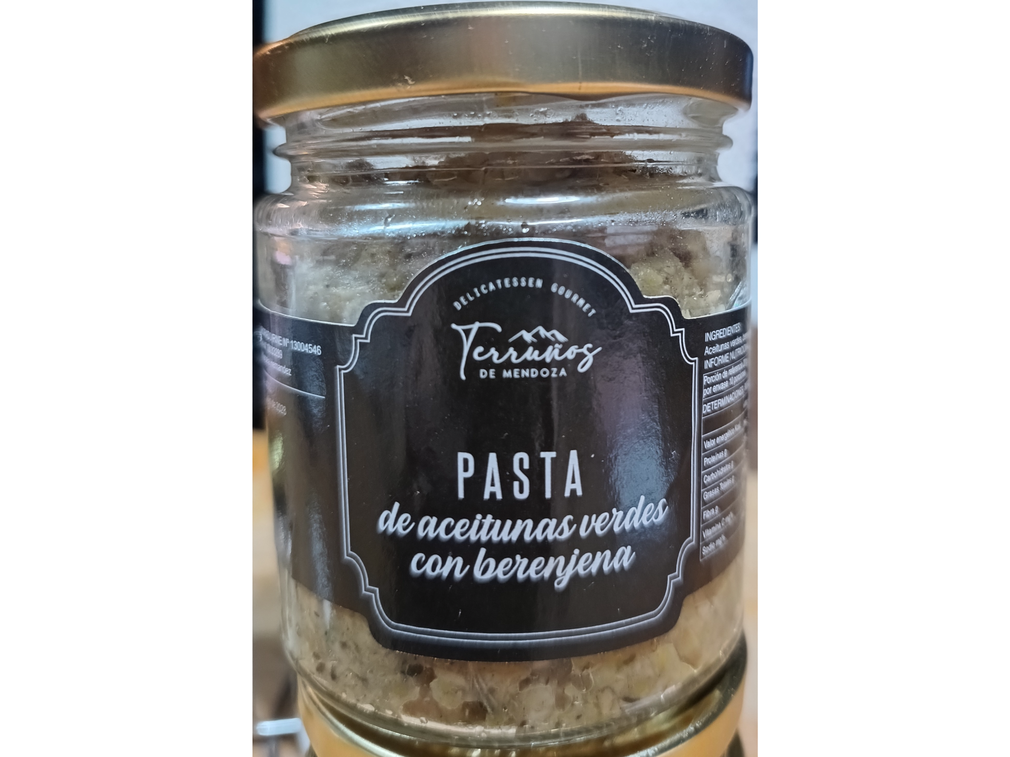 Pasta de aceitunas verdes con berenjenas 190 gra TERRUÑOS