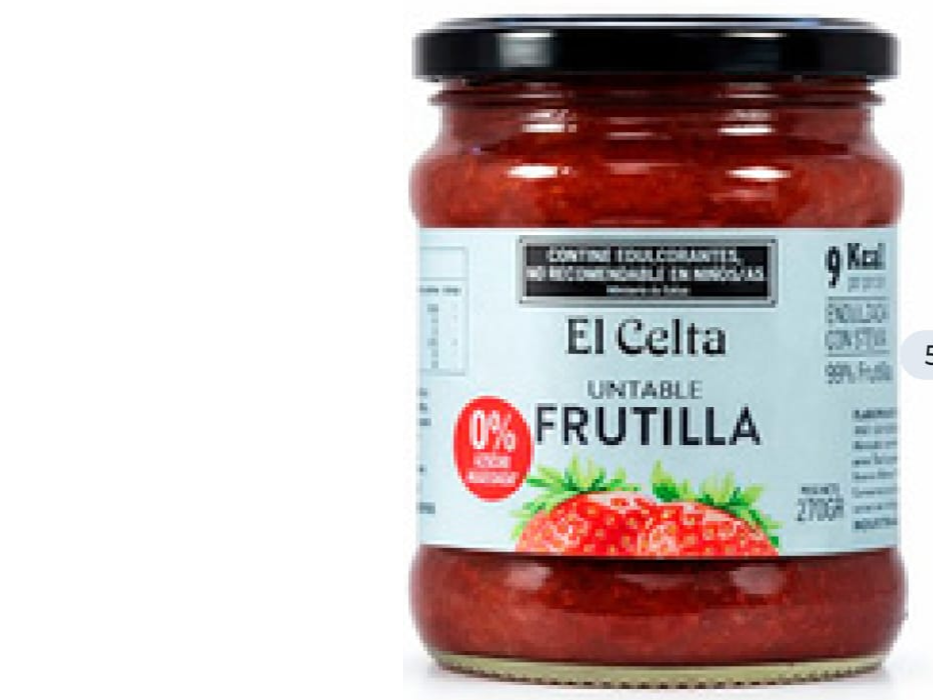 Dulce de frutilla sin azucar con stevia EL CELTA x 270 grs