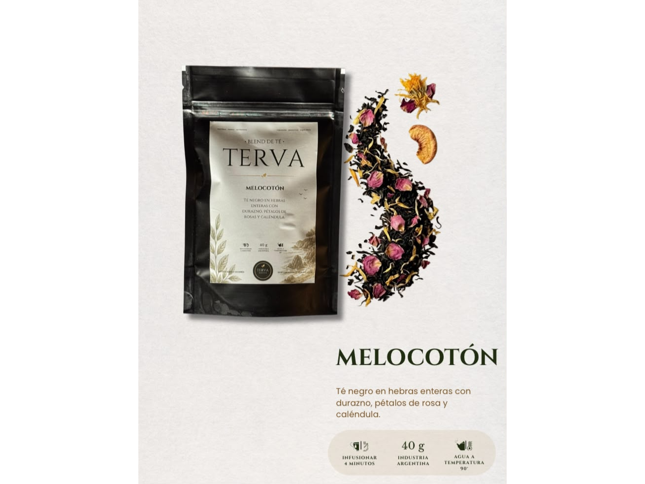 Té en hebras Melocotón x 40 grs Terva