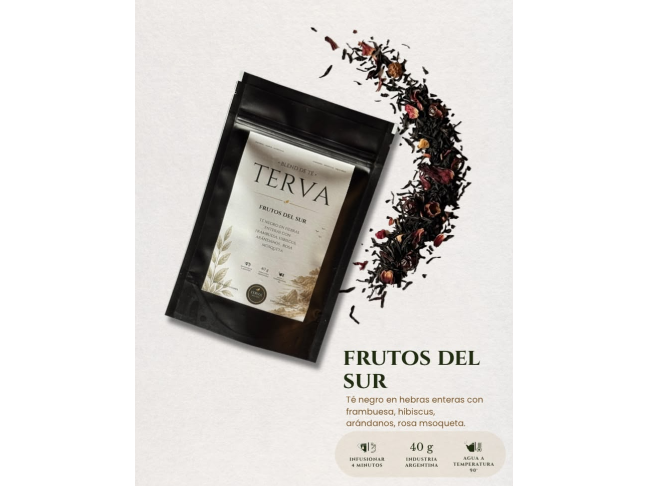 Té en hebras Frutos del Sur x 40 grs Terva