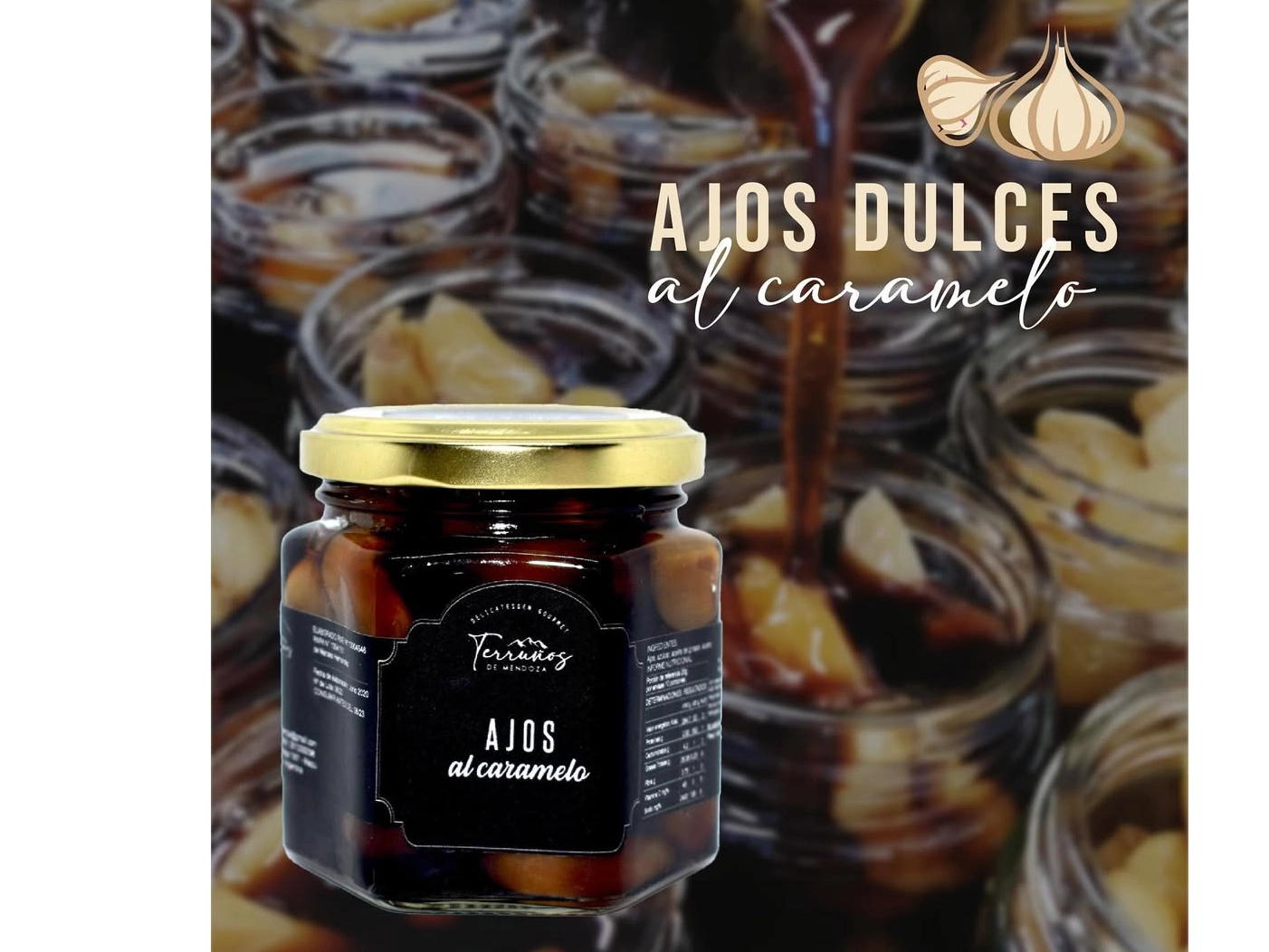 Ajos al caramelo x 190 grs TERRUÑOS DE MENDOZA