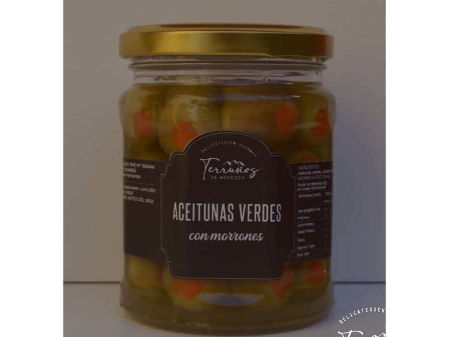 Aceitunas rellenas con morron Terruños x 220 grs