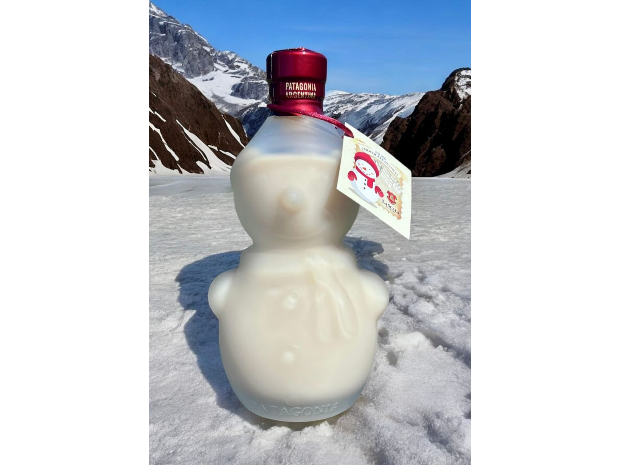 Muñeco de nieve con licor de chocolate blanco x 375 ml La Scala
