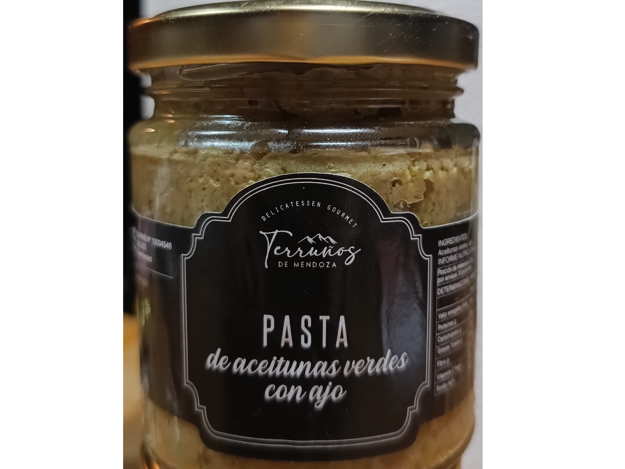 Pasta de aceitunas verdes con ajo x 190 grs TERRUÑOS