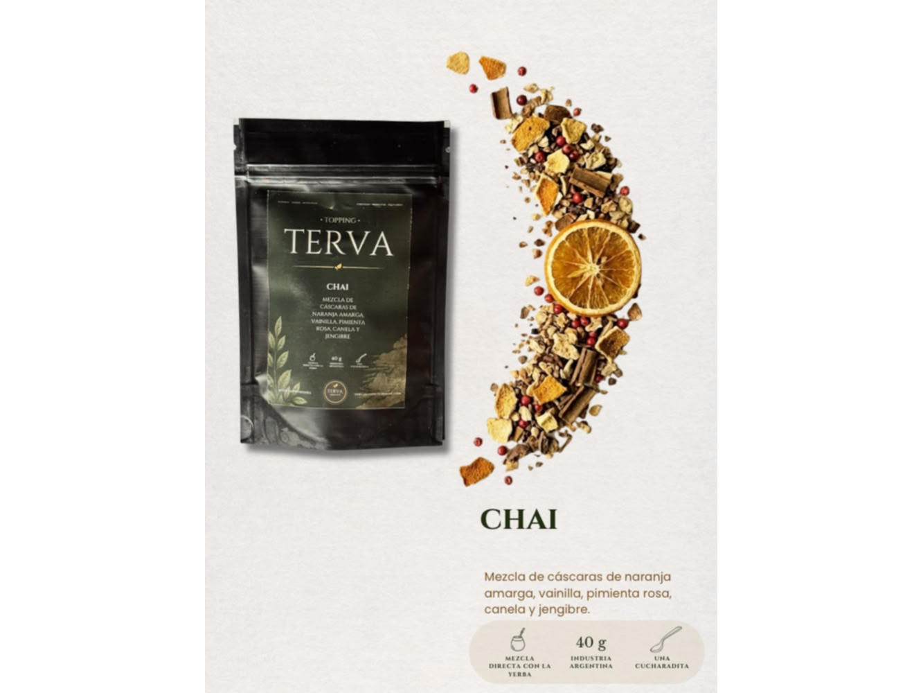 Topping para mate Chai x 40 grs Terva