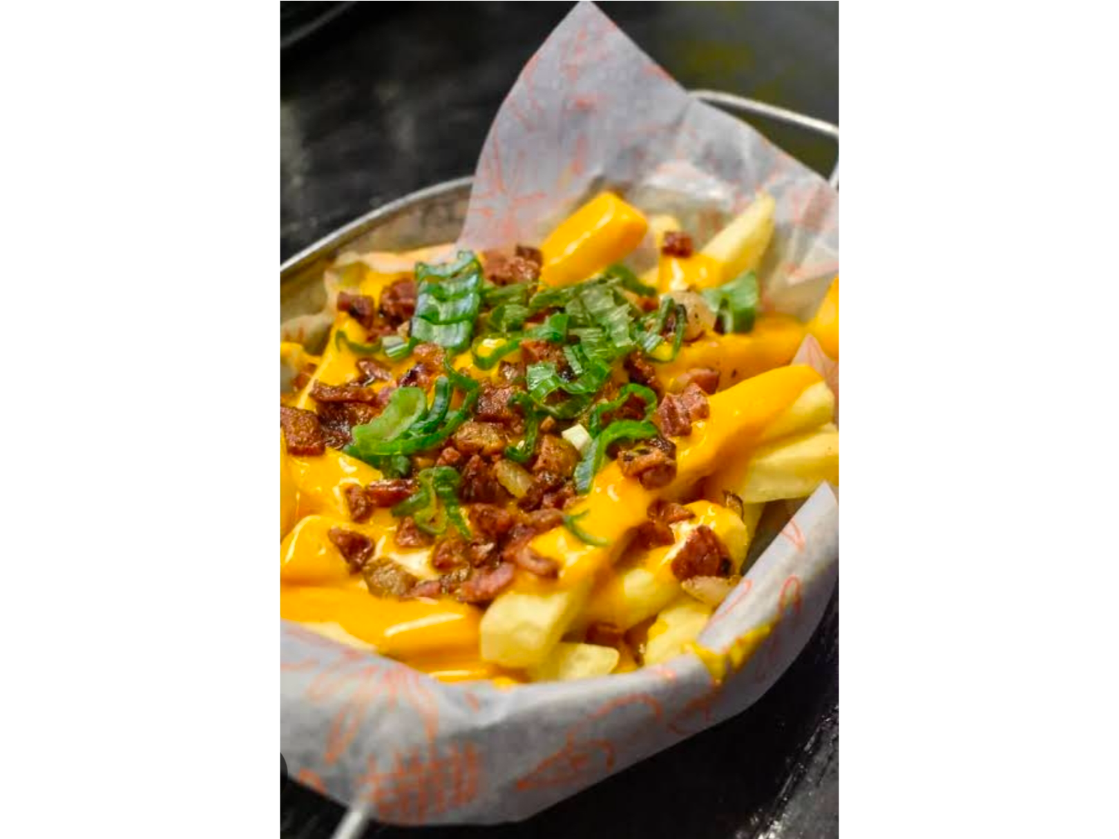Papas para 1 c/ cheddar y panceta