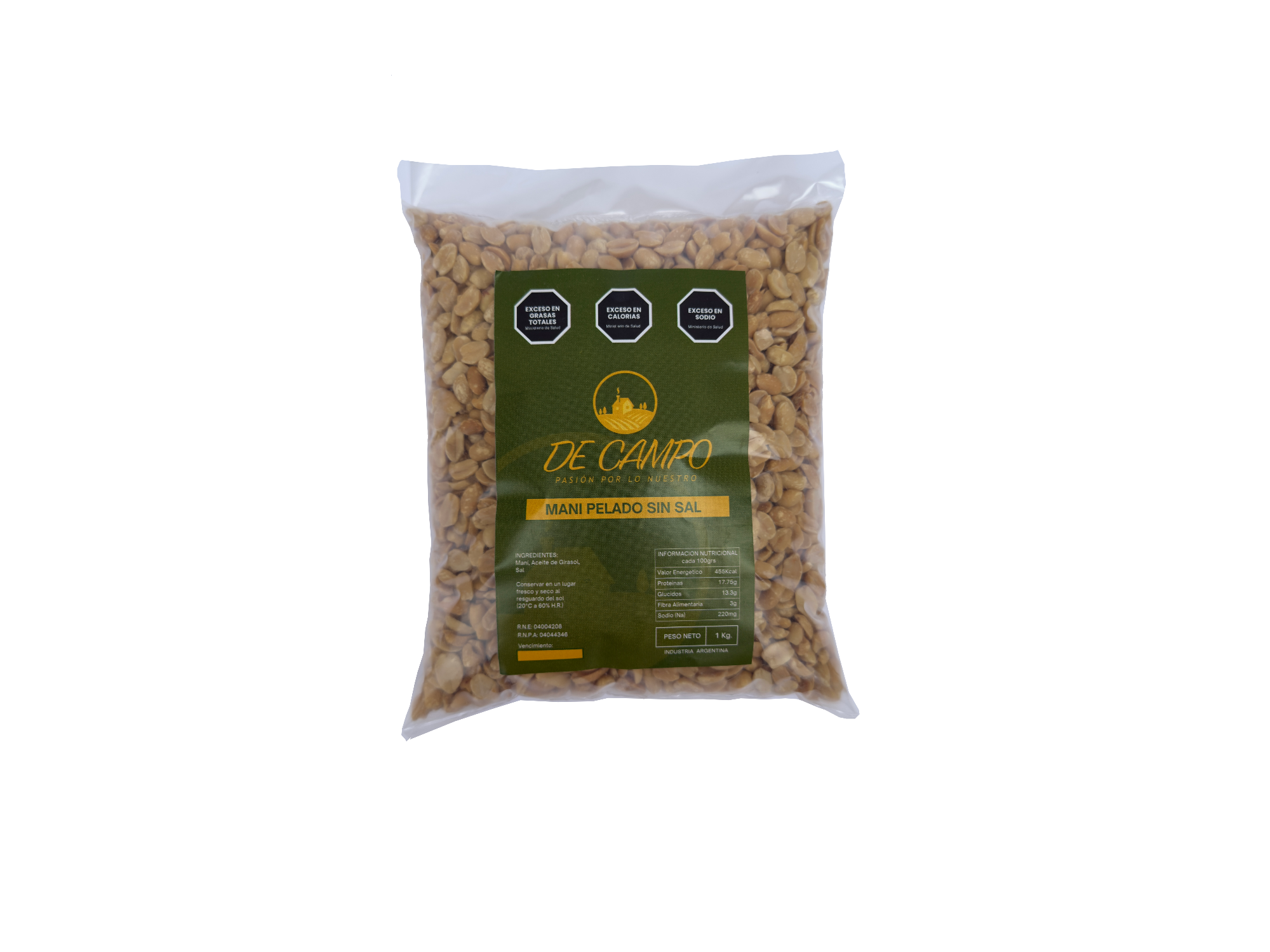 Maní pelado sin sal