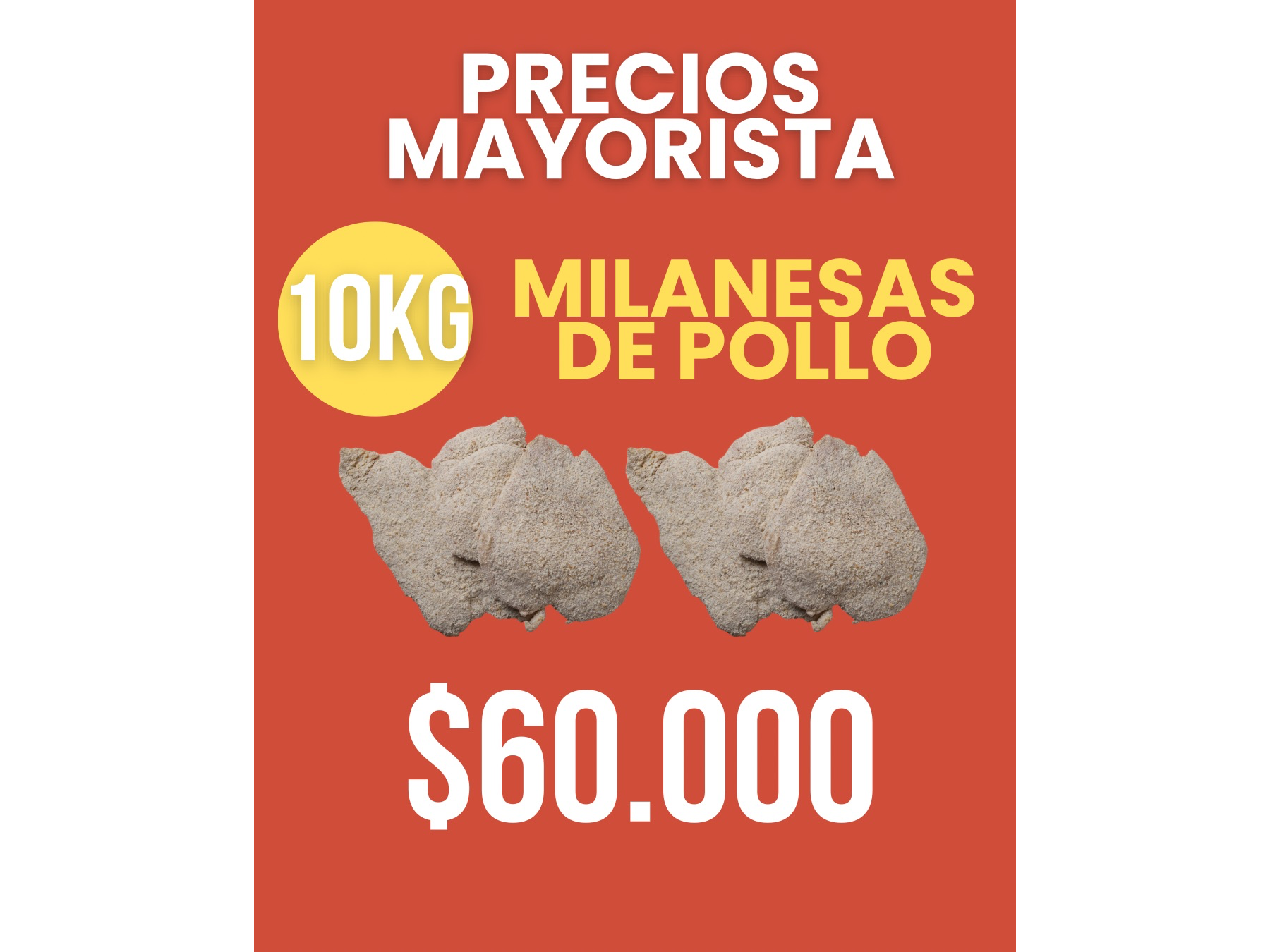 Milanesas de pollo 10kg
