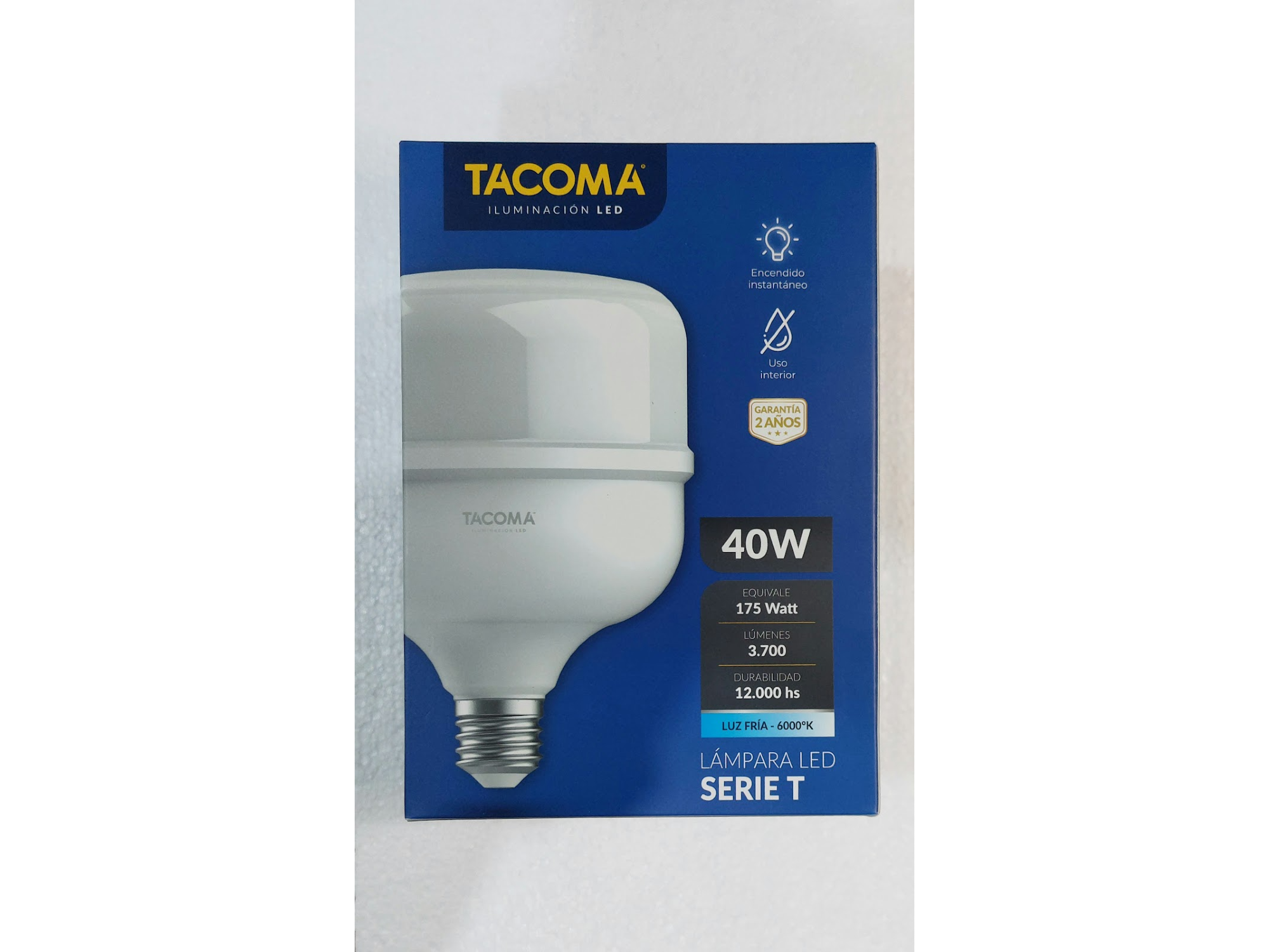 LAMPARA LED ALTA POTENCIA 40 W LUZ FRIA / CALIDA TACOMA