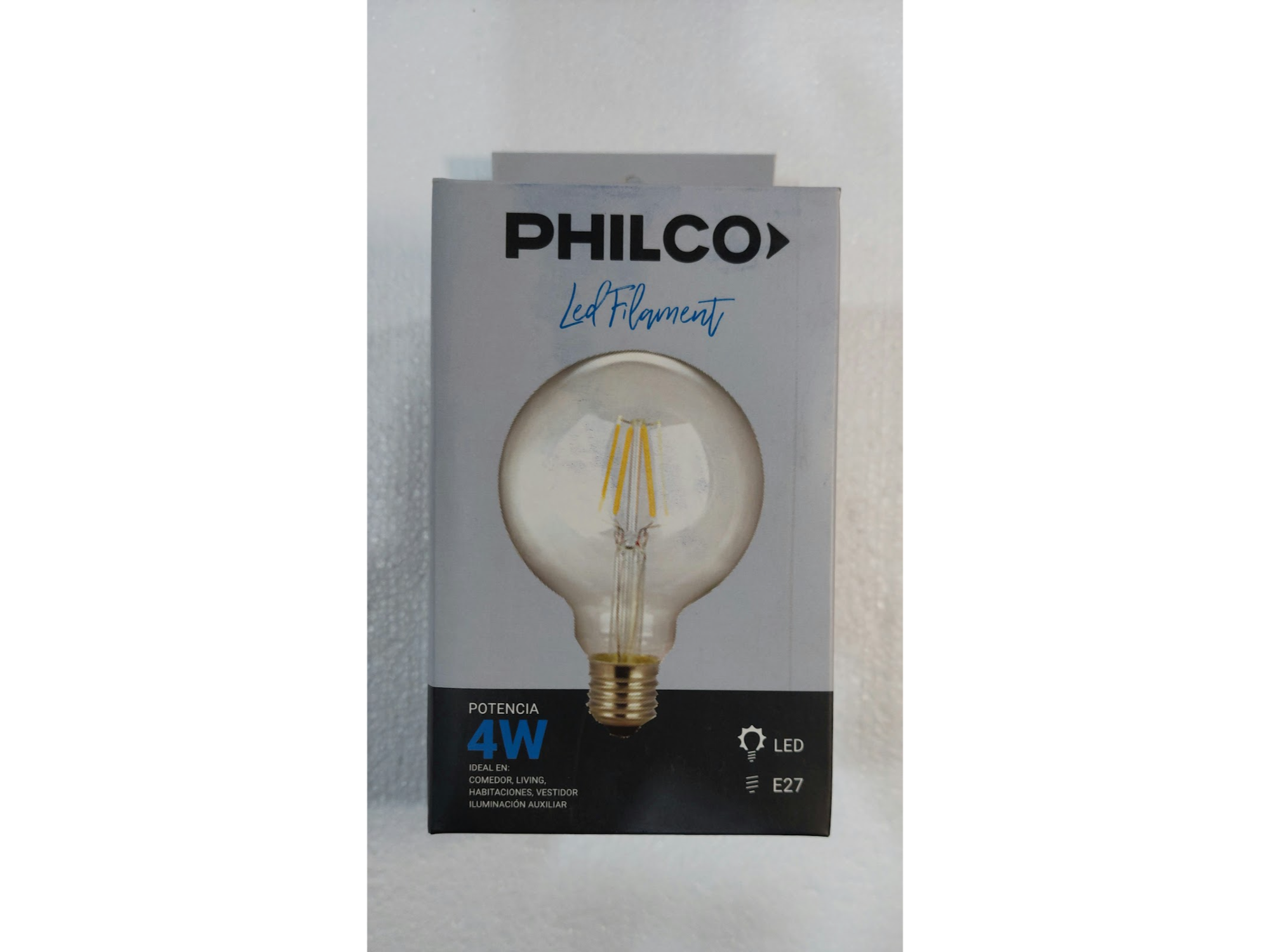 LAMPARA FILAMENTO LED  GLOBO 4 W LUZ FRIA PHILCO
