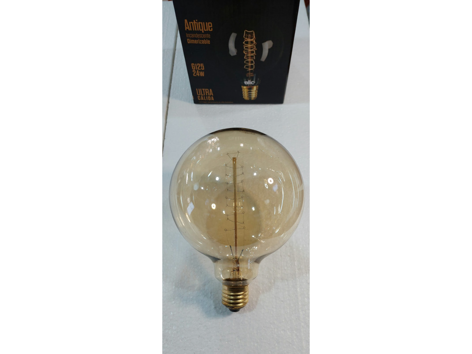 LAMPARA INCANDESCENTE ANTIQUE G125 24 W ALIC