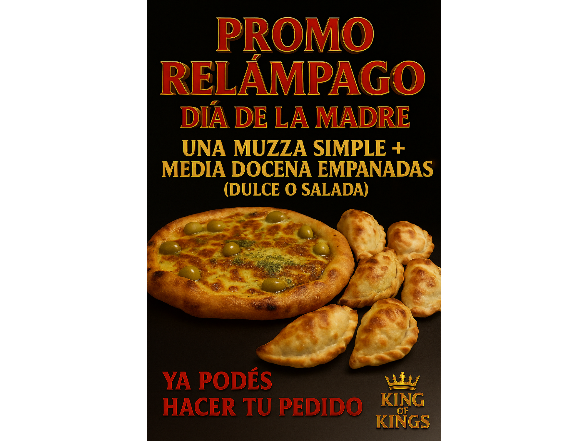 Pizza + 1/2  empanadas