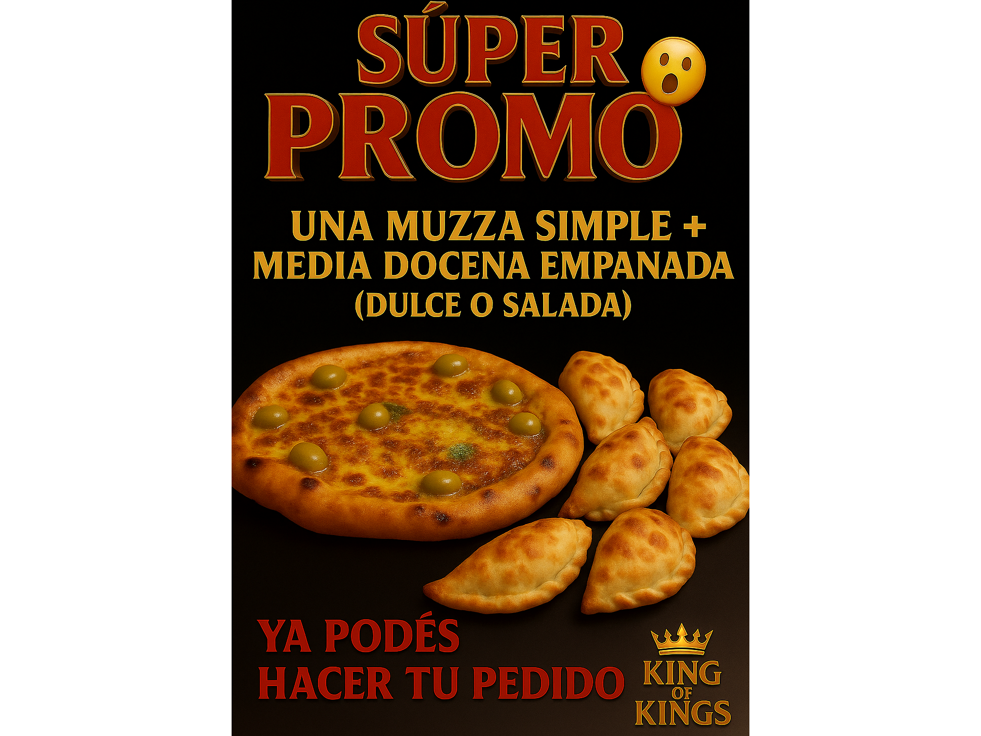 Pizza + 1/2  empanadas