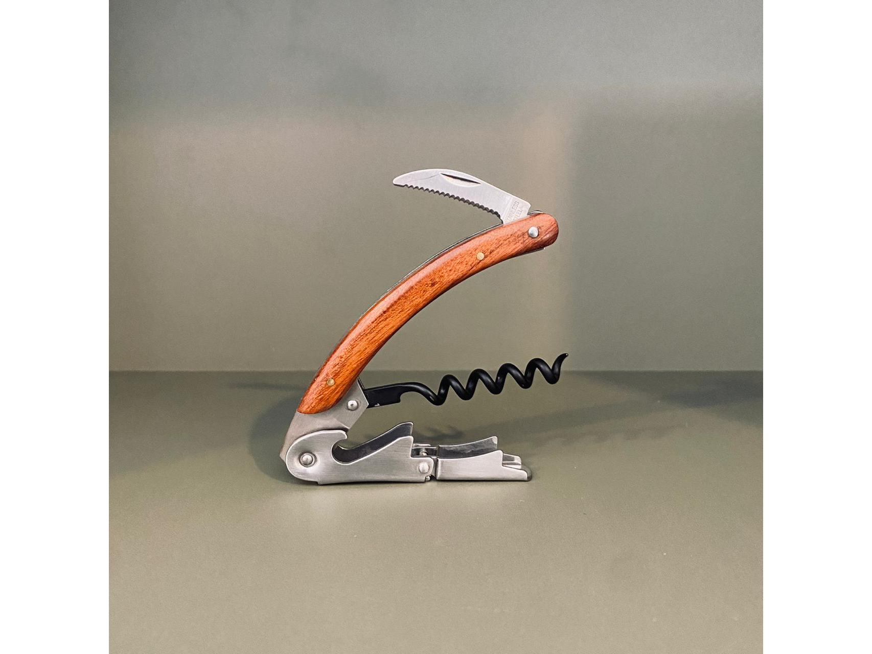 Descorchador 2 tiempos madera