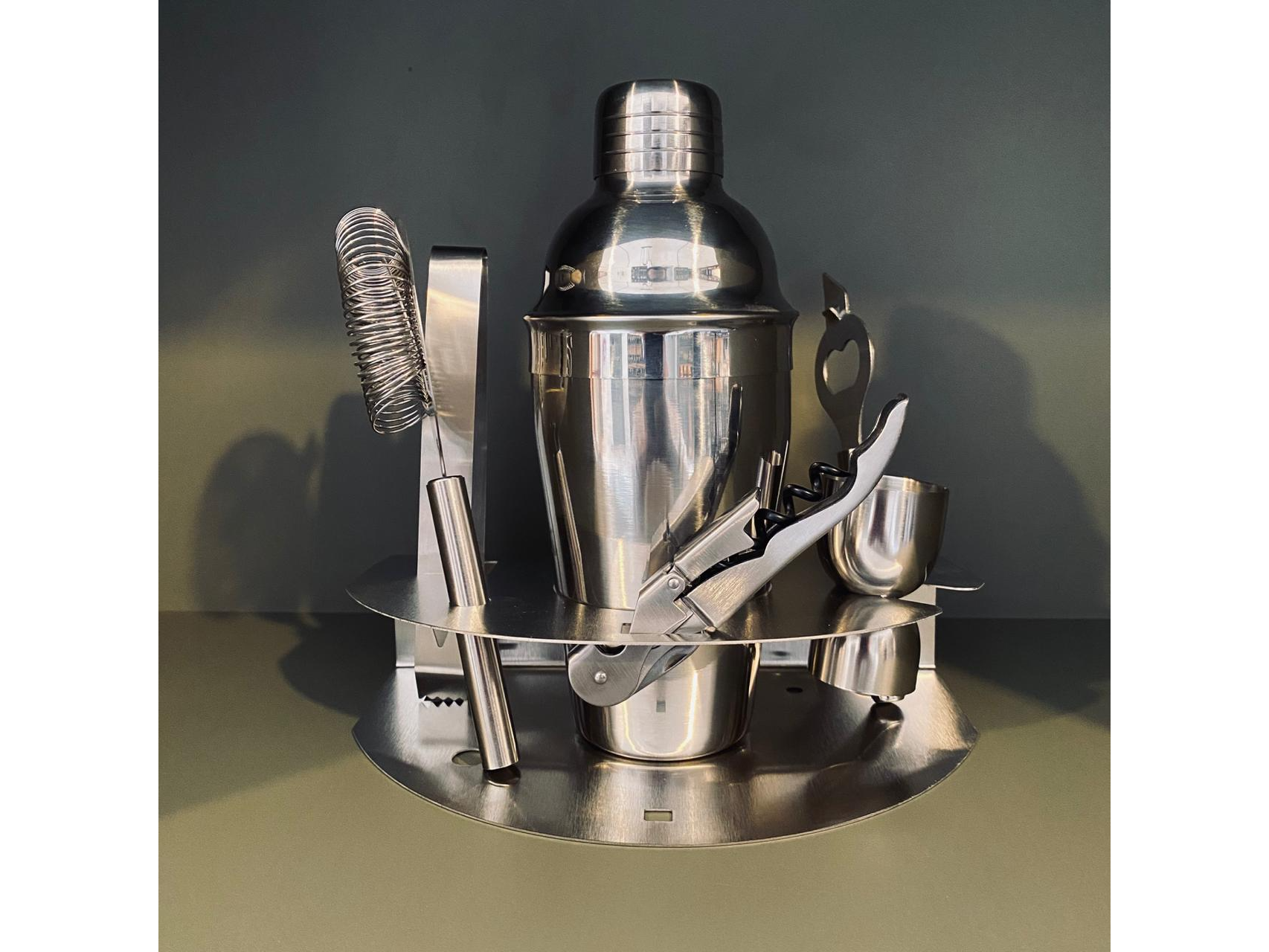 Set de coctelería de 6 piezas en acero inoxidable