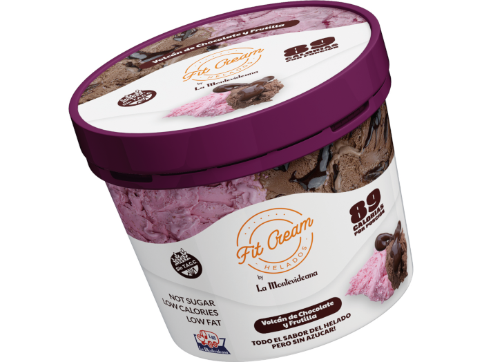 Fit cream volcan de chocolate y frutilla