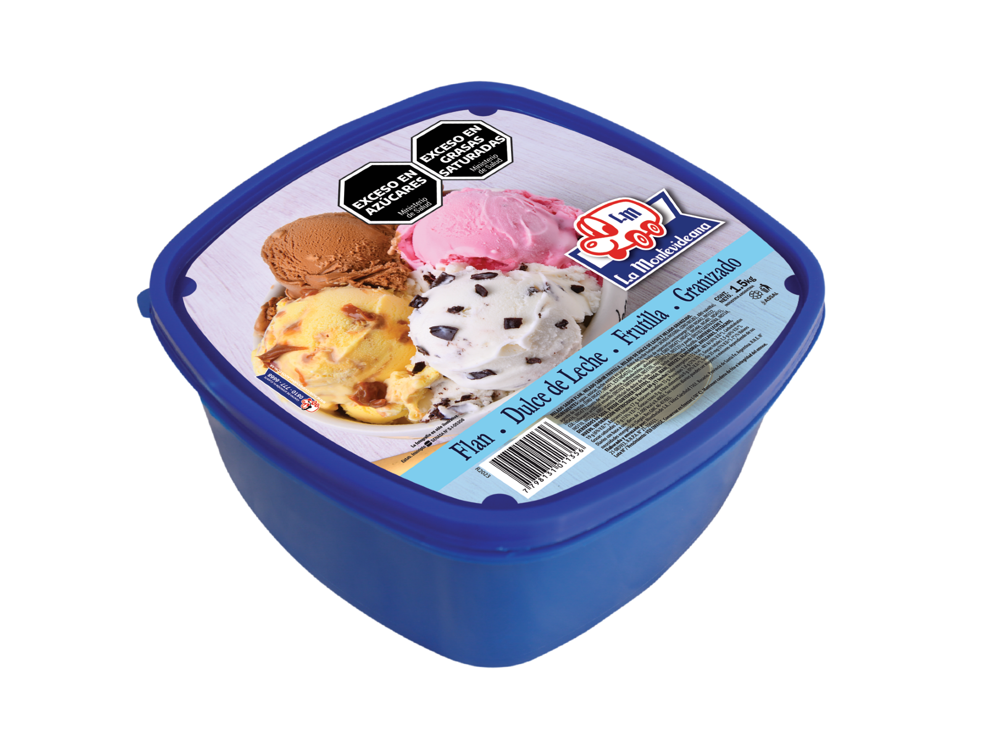 Pote 3 ltrs flan- ddl- frutilla- granizado