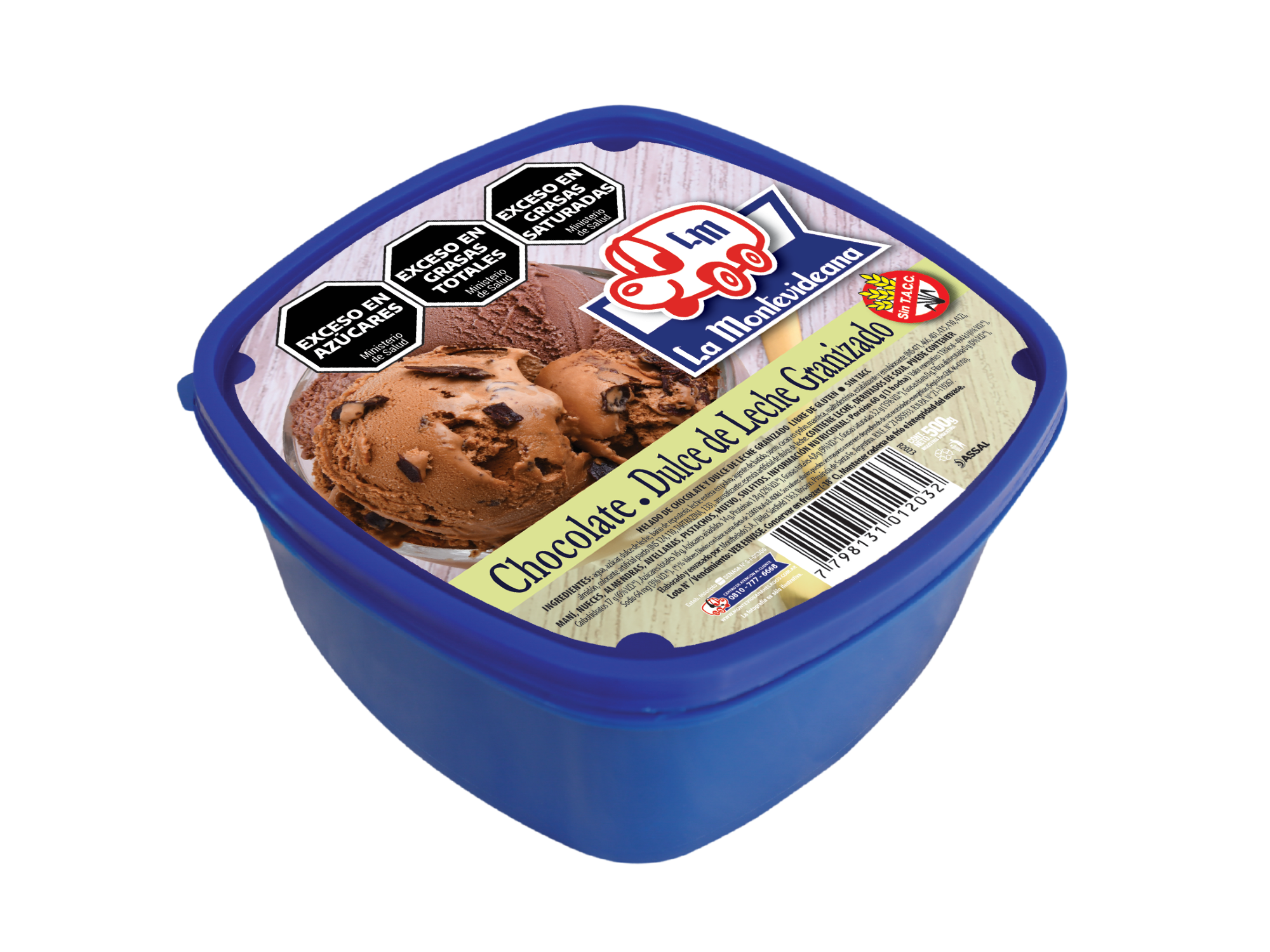 Pote 1 litro chocolate- dulce de leche granizado