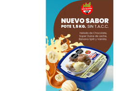 Balde 3 lts cho- super ddl- banana split-vain. Sin tacc